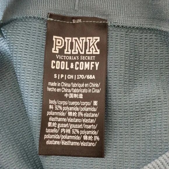 PINK Victoria's Secret Cool & Comfy Seamless Cropped Leggings Dusty Blue Small - Picture 6 of 6